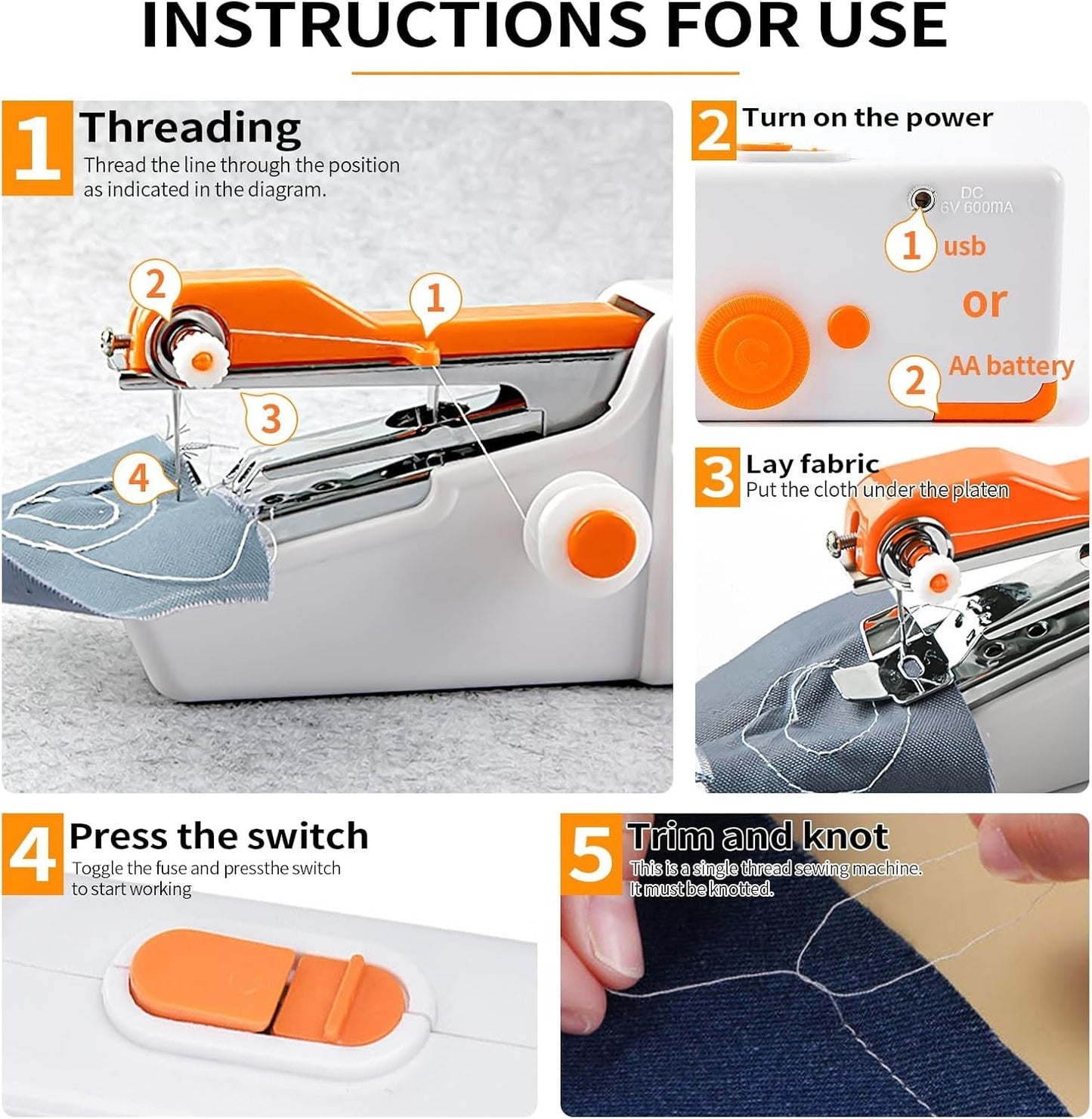 Handheld Rechargeable Sewing Machine